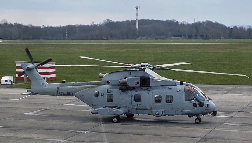 Sideview of helicopter EH101