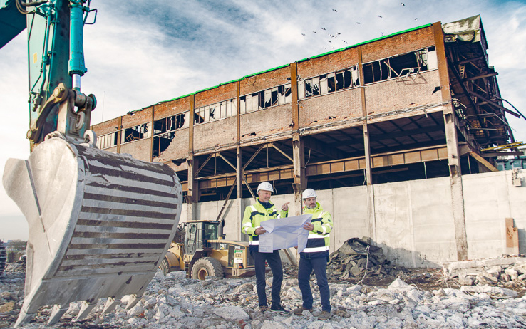 Employees of the PORT OF KIEL on a construction site